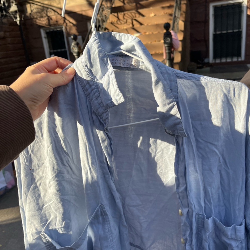 Barneys Ny Thin Soft Button Down - image 4